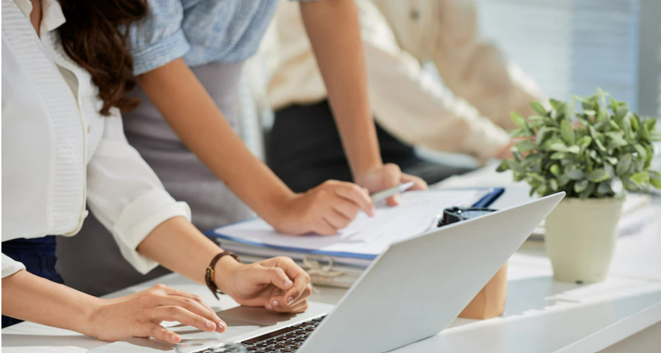 Women working with their computers