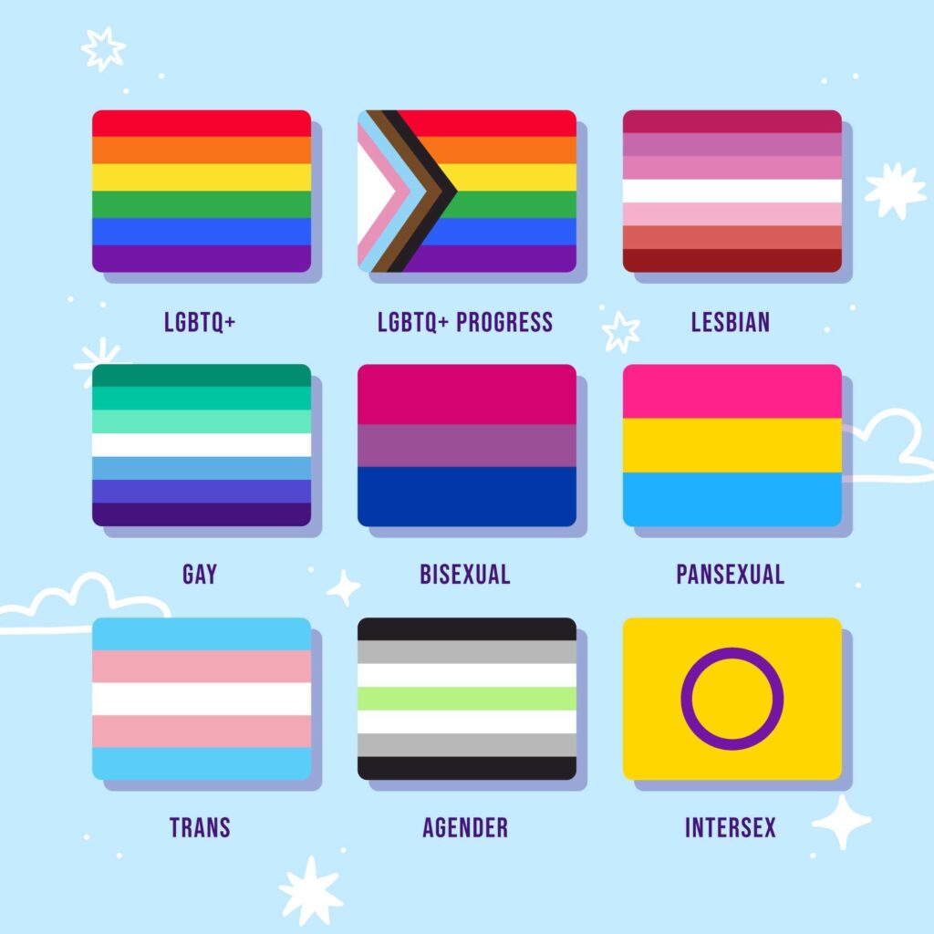 Pride month flags