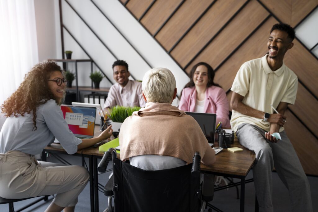 Diverse teams at work cultivating equity